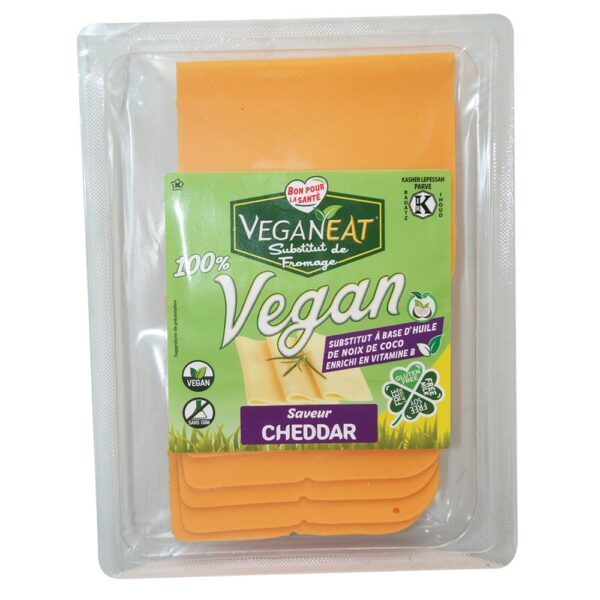 Cheddar Vegan substitut de fromage marque VeganEat